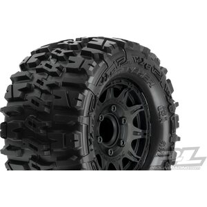 Pro-Line Trencher 2.8" All Terrain Tires Mounted for Stampede 2wd & 4wd Front and Rear, Mounted on Raid Black 6x30 Removable Hex Wheels 1170-10