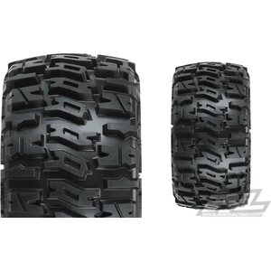Pro-Line Trencher LP 2.8" All Terrain Tires Mounted for Rustler 2wd & 4wd Front and Rear, Mounted on Raid Black 6x30 Removable Hex Wheels 10159-10