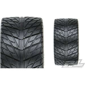 Pro-Line 10167-10 Street Fighter HP 3.8" Street BELTED Tires Mounted
for 17mm MT Front or Rear, Mounted on Raid Black 8x32 Removable Hex 17mm Wheels