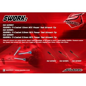 SWorkz SWORKz Titan Coated 1,5mm HEX Power Tool Wrench Tip SW621003
