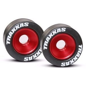 Traxxas 5186 Wheelie Wheels Aluminium Red (2)