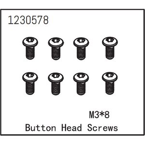 Absima Button Head Screw M3*8 (8)