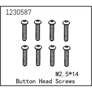 Absima Button Head Screw M2.5*14 (8)