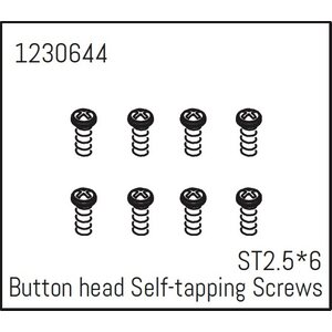 Absima Button Head Screws - Selftapping M2.5*6 (8)