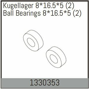 Absima Ball Bearings 8*16.5*5 (2)