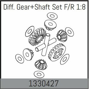 Absima Diff. Gear + Shaft Set F/R 1:8