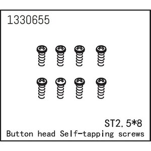 Absima Button Head self-tapping Screws ST2.5*8 (8)