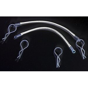Absima 1:10 Body Clips with rope, Sliver (80mm)