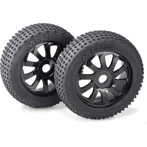 Absima Wheel Set Buggy "Razor" 10 Spokes/Dirt black 1:8 (2)