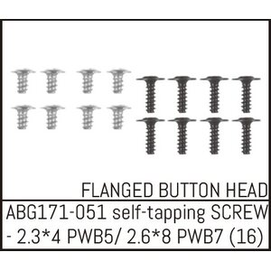 Absima Button Head Screw M2.3*4 (8) / M2.6*8 (8)