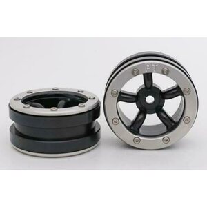 Metsafil Beadlock Wheels PT-Safari Black/Silver 1.9 (2 pcs)