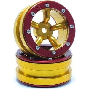 Metsafil Beadlock Wheels PT-Safari Gold/Red 1.9 (2 pcs)