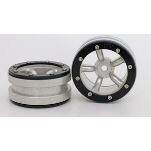 Metsafil Beadlock Wheels PT-Safari Silver/Black 1.9 (2 pcs)