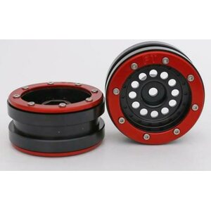 Metsafil Beadlock Wheels PT-Bullet Black/Red 1.9 (2 pcs)