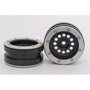 Metsafil Beadlock Wheels PT-Bullet Black/Silver 1.9 (2 pcs)