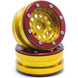 Metsafil Beadlock Wheels PT-Bullet Gold/Red 1.9 (2 pcs)