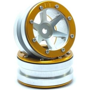 Metsafil Beadlock Wheels PT-Slingshot Silver/Gold 1.9 (2 pcs)