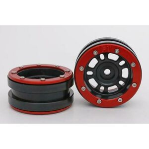 Metsafil Beadlock Wheels PT-Distractor Black/Red 1.9 (2 pcs)