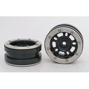 Metsafil Beadlock Wheels PT-Distractor Black/Silver 1.9 (2 pcs)