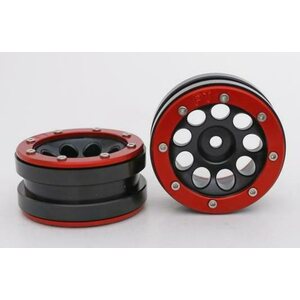 Metsafil Beadlock Wheels PT-Ecohole Black/Red 1.9 (2 pcs)