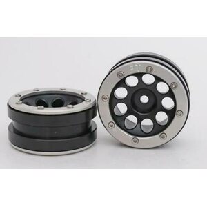 Metsafil Beadlock Wheels PT-Ecohole Black/Silver 1.9 (2 pcs)