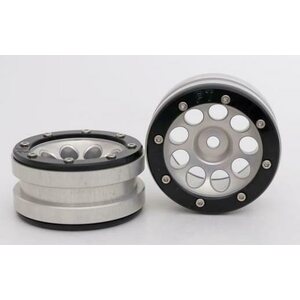 Metsafil Beadlock Wheels PT-Ecohole Silver/Black 1.9 (2 pcs)