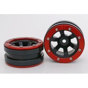 Metsafil Beadlock Wheels PT-Claw Black/Red 1.9 (2 pcs)
