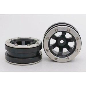 Metsafil Beadlock Wheels PT-Claw Black/Silver 1.9 (2 pcs)