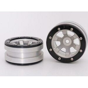 Metsafil Beadlock Wheels PT-Claw Silver/Black 1.9 (2 pcs)