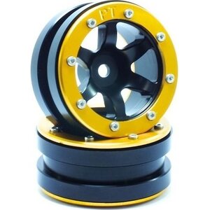 Metsafil Beadlock Wheels PT-Wave Black/Gold 1.9 (2 pcs)