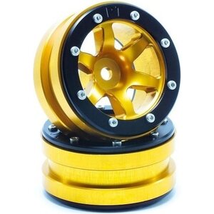 Metsafil Beadlock Wheels PT-Wave Gold/Black 1.9 (2 pcs)
