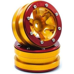Metsafil Beadlock Wheels PT-Wave Gold/Red 1.9 (2 pcs)