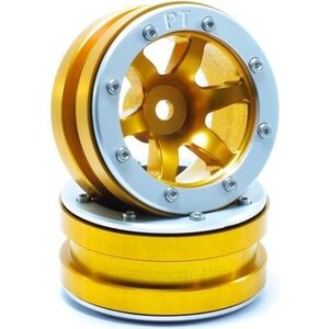 Metsafil Beadlock Wheels PT-Wave Gold/Silver 1.9 (2 pcs)