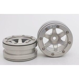 Metsafil Beadlock Wheels PT-Wave Silver/Silver 1.9 (2 pcs)