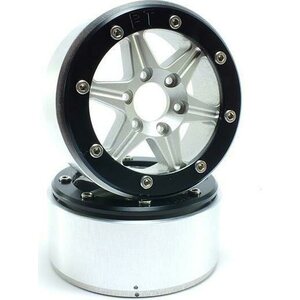 Metsafil Beadlock Wheels SIXSTAR Silver/Black 1.9 (2) w/o Hub
