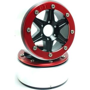 Metsafil Beadlock Wheels SIXSTAR Black/Red 1.9 (2) w/o Hub