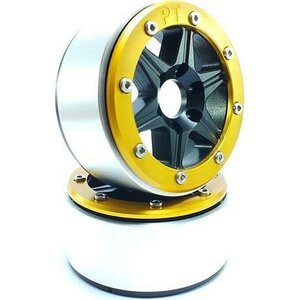Metsafil Beadlock Wheels SIXSTAR Black/Gold 1.9 (2) w/o Hub