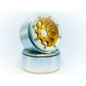 Metsafil Beadlock Wheels GUN Gold/Silver 1.9 (2) w/o Hub