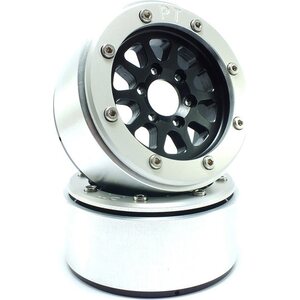 Metsafil Beadlock Wheels GEAR Black/Silver 1.9 (2) w/o Hub
