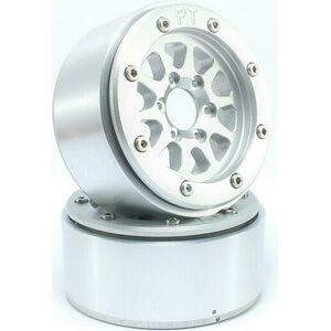 Metsafil Beadlock Wheels GEAR Silver/Silver 1.9 (2) w/o Hub