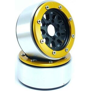 Metsafil Beadlock Wheels GEAR Black/Gold 1.9 (2) w/o Hub