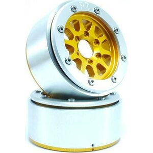 Metsafil Beadlock Wheels GEAR Gold/Silver 1.9 (2) w/o Hub