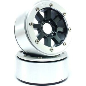 Metsafil Beadlock Wheels HAMMER Black/Silver 1.9 (2) w/o Hub