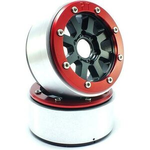 Metsafil Beadlock Wheels HAMMER Black/Red 1.9 (2) w/o Hub