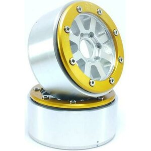 Metsafil Beadlock Wheels HAMMER Silver/Gold 1.9 (2) w/o Hub