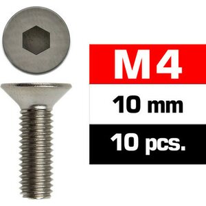 Ultimate Racing M4x10mm FLAT HEAD SCREWS (10pcs.)