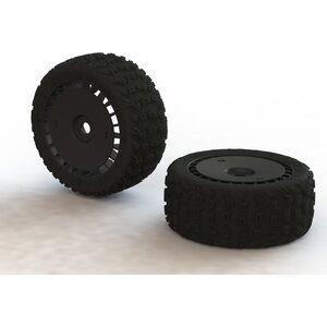 ARRMA RC Katar T 6S' Tire Set Glued (Black) (2Pcs) #Ar550048