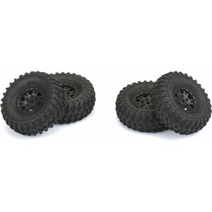 Pro-Line 10194-10 Hyrax 1.0" Tires on 7mm Hex Wheels (4) for SCX24 F/R 10194-10