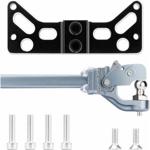 HFF Silver Metal Tow Hook Trailer Hitch for 1/6 RC Rock Crawler