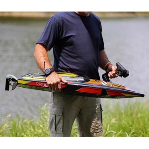 Proboat Sonicwake 36 V2 Self-Righting Brushless Deep-V RTR, Black / White